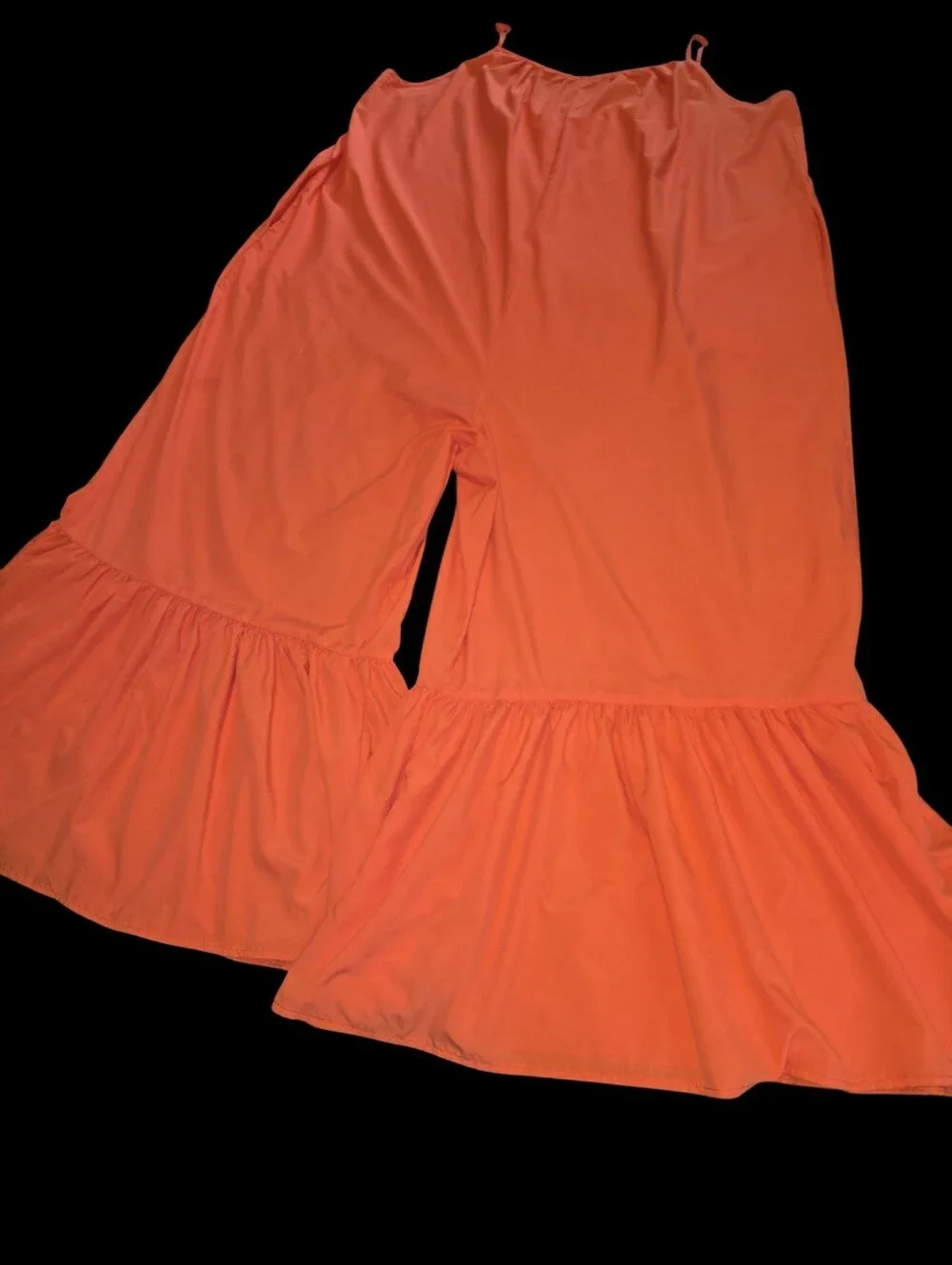 Women’s Ruffled Hem Jumpsuit- Orange
